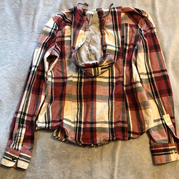 Jrs Plaid shirt hoodie - Picture 4 of 5
